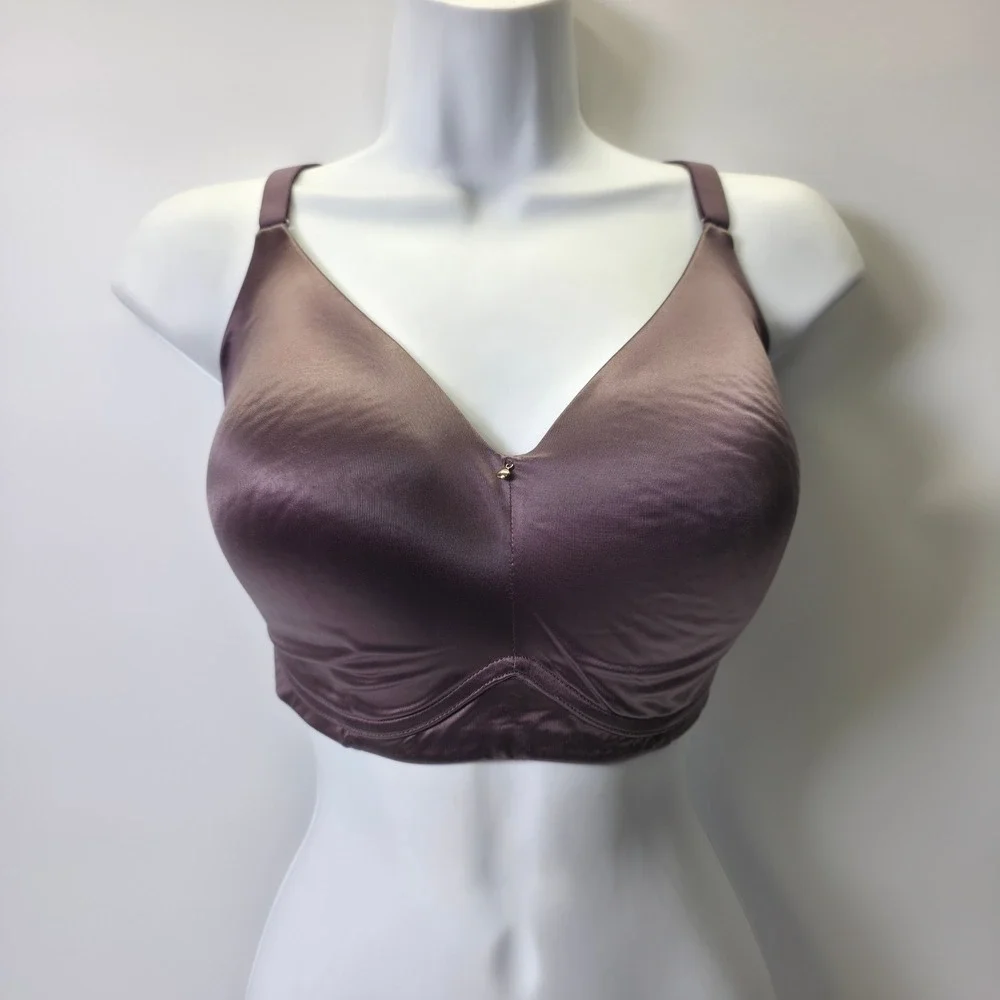 Cacique Bra 36F Purple Lightly Lined Full Coverage No Wire Moulded Cups Smooth‎